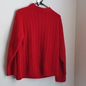 New Moves Sweater L (14-16) Red Elegant Cozy Fall Winter Academia Preppy Casual
